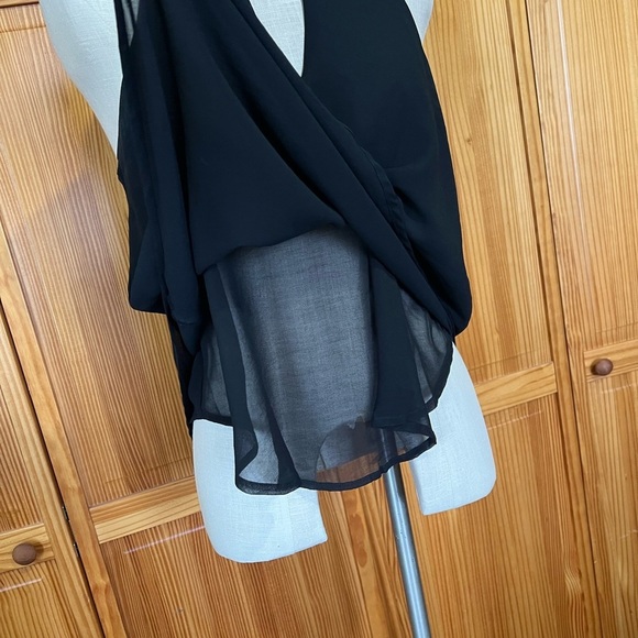 Lush Medium Black Sheer Halter Top Choker Beaded Glam - Picture 4 of 8